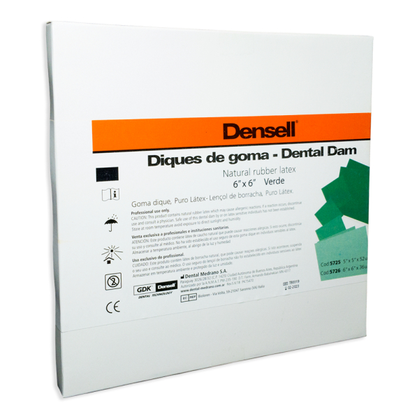 Goma Dique Densell 6×6 Verde x 36 Unidades
